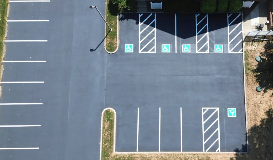 Sealed commercial parking lot